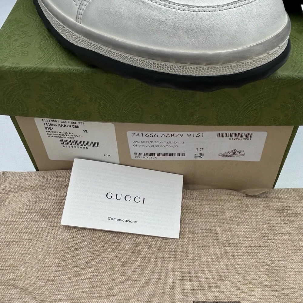 Men's Gucci Mac 80 distressed leather sneakers size 12 made in Italy